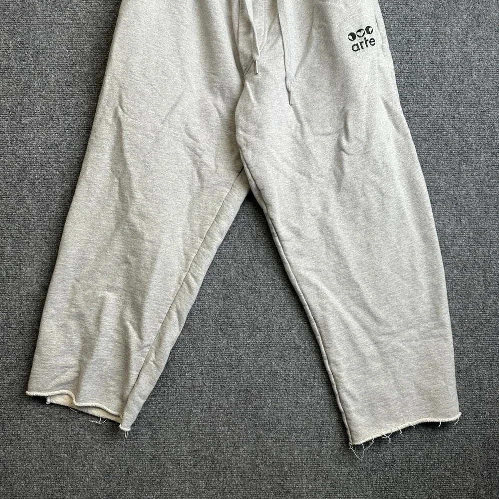 Arte Sweatpants Mens M Gray French Terry Relaxed Fit Elastic Waist Logo Pants